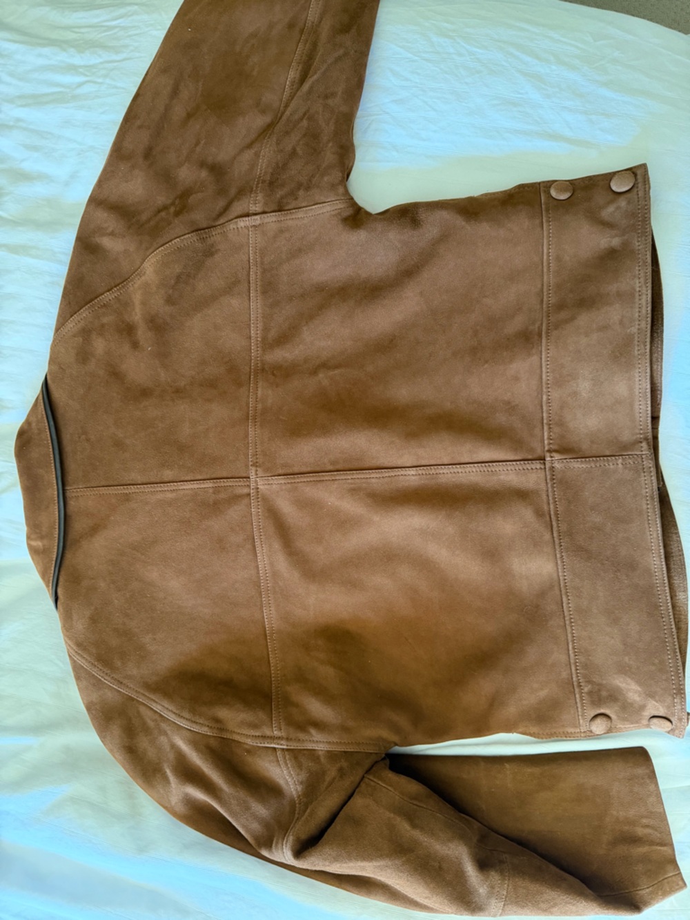 Sandro Brown Suede Boxy Bomber Jacket - Picture 7 of 10